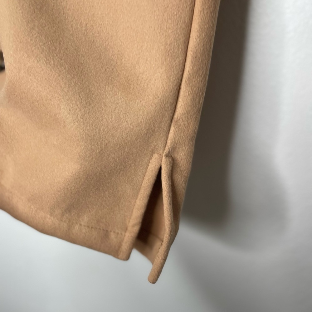 NWT Mudpie Tan Felt Shacket Button Down Oversized Relaxed Cozy Winter Size Small - Picture 7 of 12